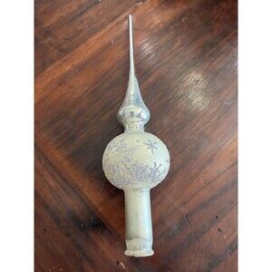 TREE TOPPER Czechoslovakia  BLOWN GLASS CHRISTMAS ORNAMENT STYLE With Box